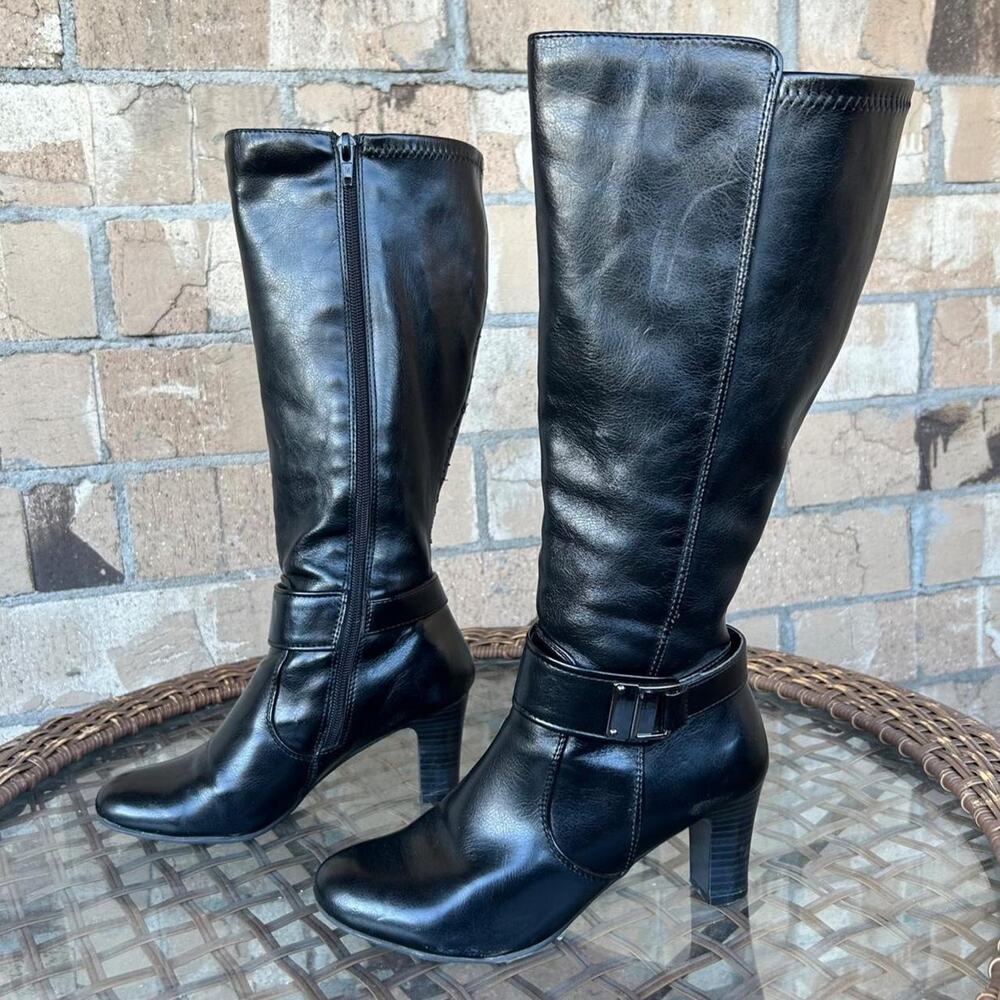 Madeline stuart wide calf black knee high boots size 5.5